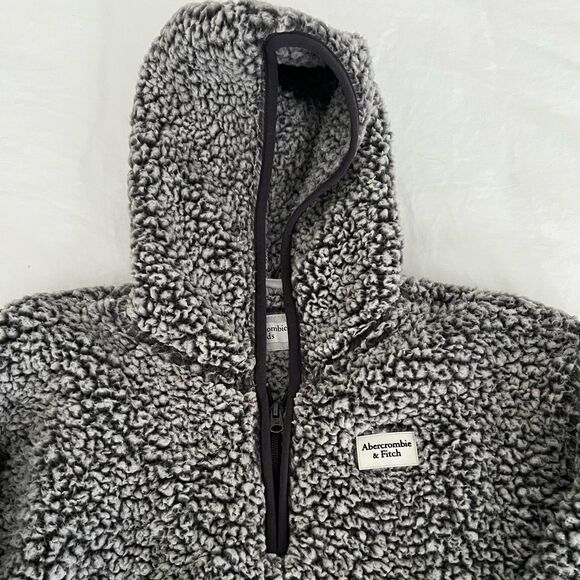 Abercrombie Kids Sherpa Pullover Hoodie gray size 11/12 kids - Picture 2 of 4